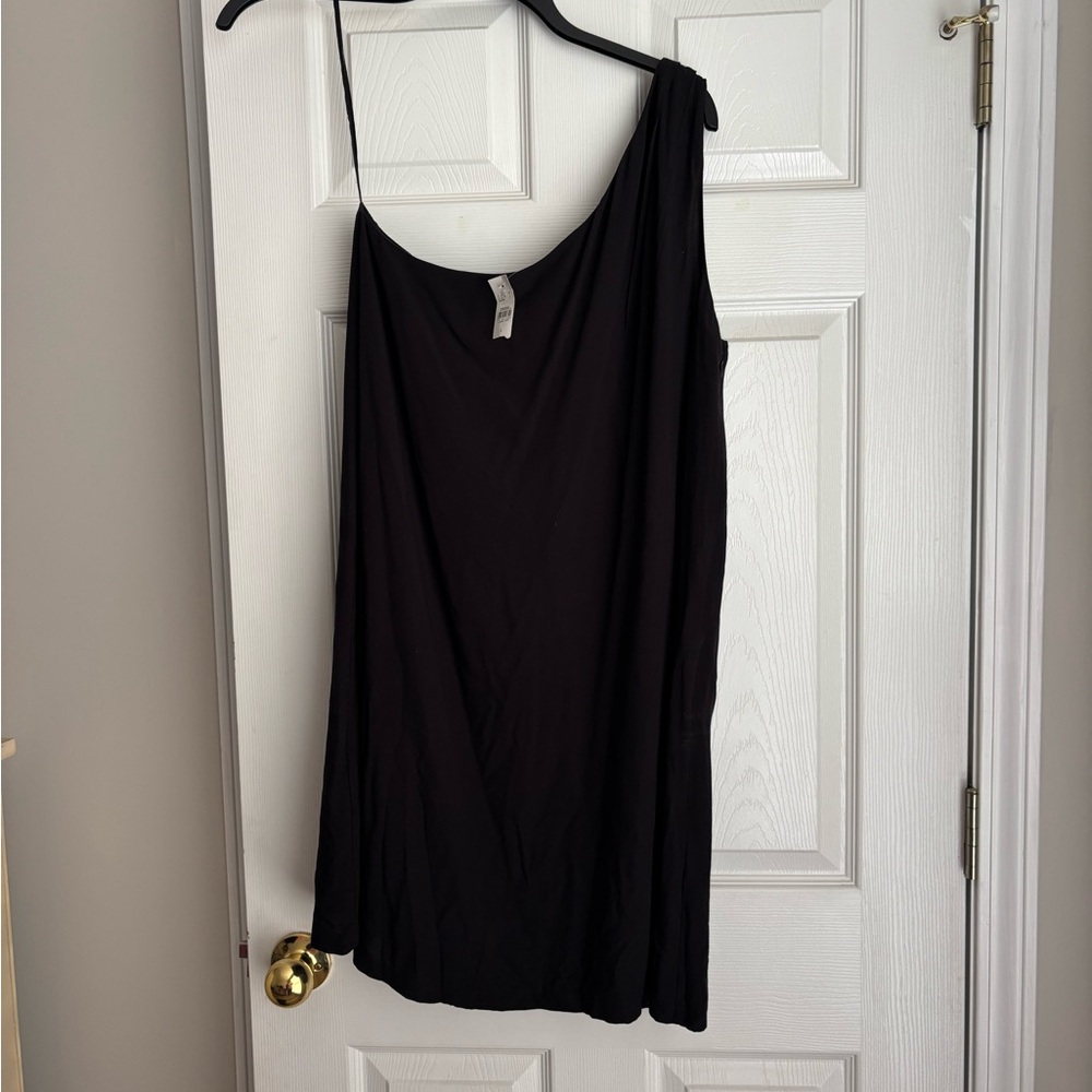 LOFT Black One Shoulder Dress